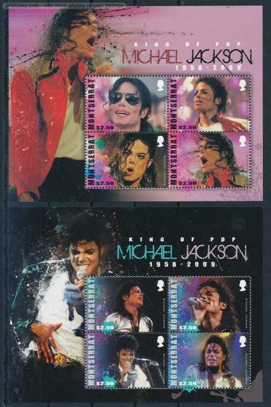 [121694] Montserrat 2010 Music Michael Jackson King of Pop Sheets MNH