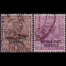 INDIA-PATIALA 1927 - Scott# O42-3 King Opt. 1a-1.3p Used