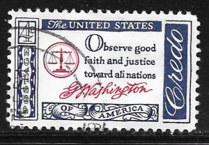 USA 1139: 4c Quotation from Washington's Farewell Address, 1796, used, VF