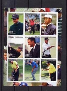Malagasy 1999 GOLF Tiger Woods Sheet Imperforated Mint (NH)