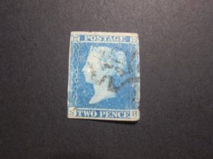 Great Britain 1841 Sc 4 Blue penny (thin) FU