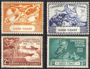 Gold Coast Ghana 1949 75 Years of Universal Postal Union UPU Set of 4 MNH