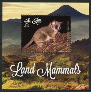 ST. KITTS 2016   LAND MAMMALS BUSHBABY SOUVENIR SHEET MINT NH