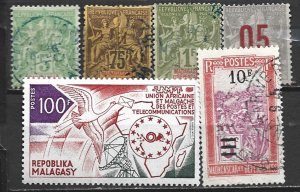 COLLECTION LOT 21737 MALAGASY REPUBLIC 6 AC STAMPS 1896+ CV+$17