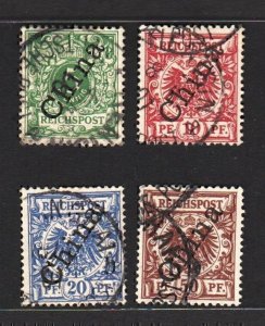 Germany PO in China 1898 Ovpt China diagonally (4v) F. Used CV$70