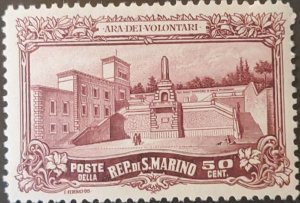 DJ)1927, SAN MARINO, MONUMENT TO THE WAR VOLUNTEERS, MNH