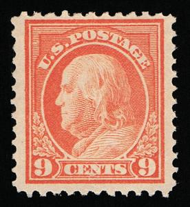 GENUINE SCOTT #509 MINT OG NH 1917 SALMON RED PERF-11 UNWMK FLAT PLATE #7361