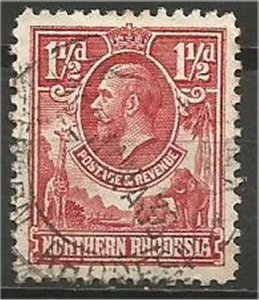NORTHERN RHODESIA, 1923, used 1 1/2p King George V, Scott 3