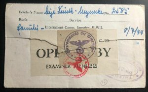 1944 Jamaica Prisoner of War Womens Internment Camp Cover to Adelberg Germany