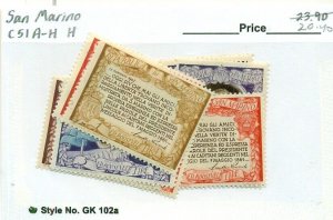 SAN MARINO #C51A-H, Mint Hinged, Scott $20.40