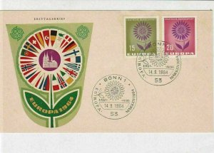 germany 1964 europa stamps cover ref 20254 