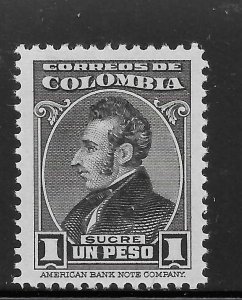 Colombia Scott 492 Unused LHOG - 1940 Antonio Sucre Issue H/V of Set - SCV $5.00