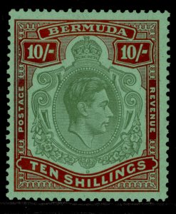 BERMUDA GVI SG119, 10s green & deep lake/pale emerald, LH MINT. Cat £450. 