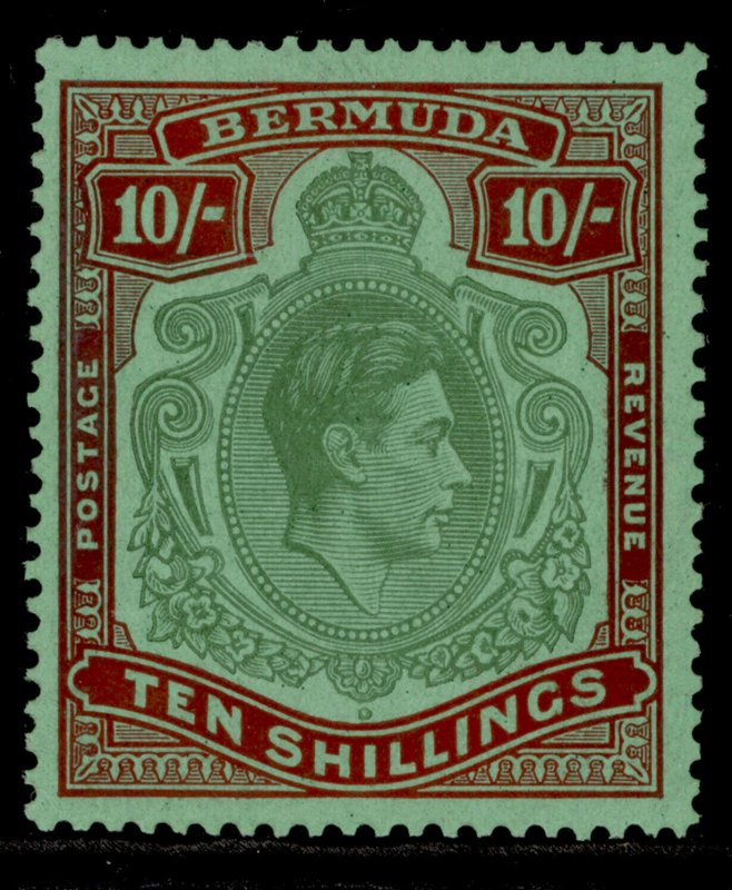 BERMUDA GVI SG119, 10s green & deep lake/pale emerald, LH MINT. Cat £450. 