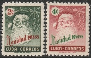 Cuba 1954 Sc 532-3 set MH* thins disturbed gum