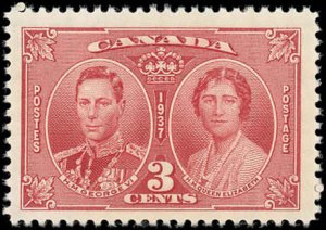 CANADA Sc 237 XF/Mint NO GUM - 1937  King George VI Coronation-No Faults