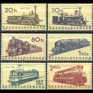 CZECHOSLOVAKIA 1966 - Scott# 1374-9 Locomotives Set of 6 LH