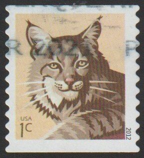 SC# 4672 - (1c) - Bobcat coil, die cut 10V, Used Single Off Paper