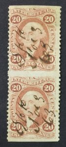 MOMEN: US STAMPS #R42b PAIR REVENUE USED LOT #46670