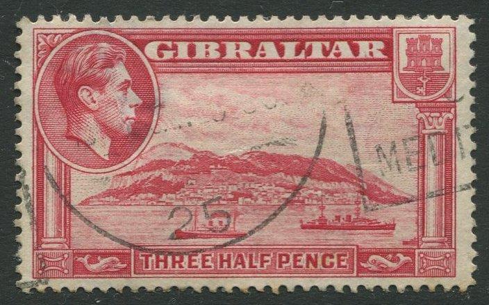 Gibraltar #109  KGVI  Used  Scott CV. $0.90.