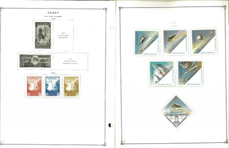 Yemen 1930-1990 M& U & CTO Hinged & in Mounts on Scott International Pages