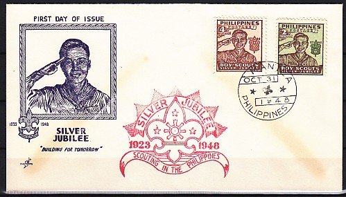 Philippines, Scott cat. 528-529. Silver Jubille issue. First day cover. ^