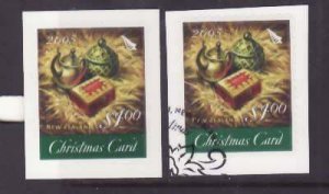 New Zealand-Sc#2042- id9-unused NH & used $1.00 Christmas card stamp-2005-