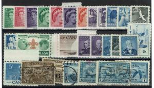 Canada 28 Mint and Used Stamps, Some Faults - C145