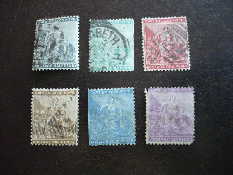 Stamps - Cape of Good Hope - Scott# 41-44,47,49 - Used Partial Set of 6 Stamps