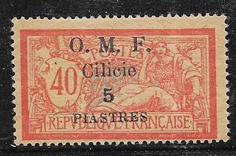 Cilicia #124 5pi on 40c red gray (MLH)  CV$4.00