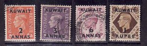 Kuwait-Scott#75-9 ex #76-four used KGVI-