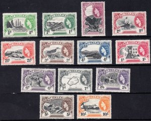 1953 ST. HELENA QEII DEFINITIVES (SG#153-165) MH VF