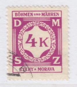 Czechoslovakia Ger. 1941 BOHEMIA AND MORAVIA 4k Used A25P41F19257 Protectorate-