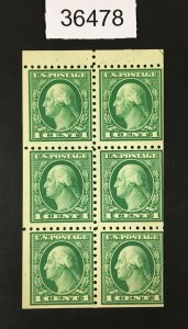 US STAMPS # 462 MINT OG NH BOOKLET PANE LOT #36478