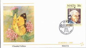 Malta, Europa, Worldwide First Day Cover, Music, Butterflies