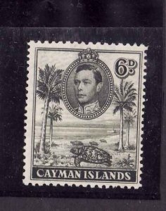 Cayman Is.-Sc#107a-unused hinged KGVI-6p dk ol grn-perf 11&1