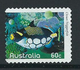 Australia SG 3416 perf 11  Used  Self Adhesive clown triggerfish