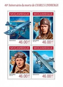 Mozambique - 2014 Charles Lindbergh Anniversary-4 Stamp Sheet-13A-1440