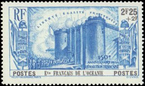 French Polynesia #B6-B10, Complete Set(5), 1939, Hinged
