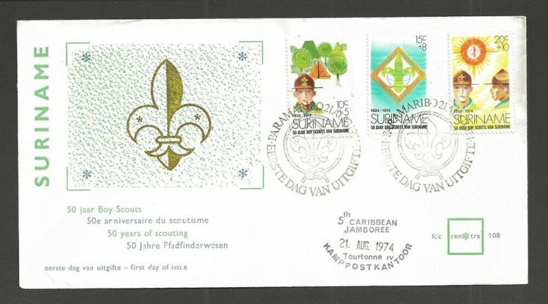 1974 Boy Scouts Surinam 50th anniversary FDC