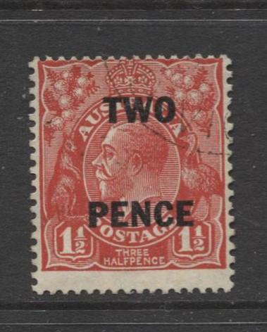 Australia - Scott 106 - Overprint KGV Head -1930 - Fine Used - 2p Stamp