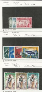 Jamaica, Postage Stamp, #175-7, 181-4, 205-7 Mint NH, 1958-64, JFZ