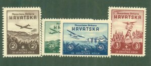 CROATIA B7-B10 MH CV $7.60 BIN $4.00