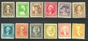 #704-715 US WASHINGTON-BECENTENNIAL ISSUE-MINT-FINE-VF