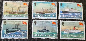 Great Britain ,Isle of Man, set of 6 ships, MNH,#168-73,SCV$1.65