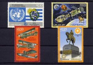 Uruguay 1975 Sc#C409/C412 Early Aircrafts /Apollo Soyuz/American Bicentennial 4v