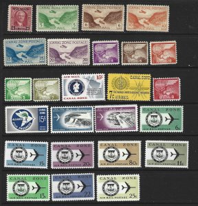 Canal Zone Mint 25 All Different Air Mail Stamps 2018 CV $27.35