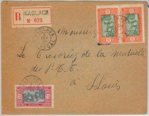 45187 - SENEGAL - POSTAL HISTORY - REGISTERED COVER from KAOLACK 1934-