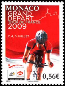 Monaco #2561, Complete Set, 2009, Bicycles/Cycling, Sports, Never Hinged