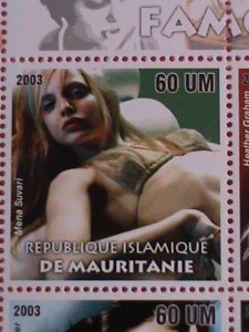 MAURITANIA  STAMP-2003-FAMOUS ACTRESSES-MNH STAMP SHEET -RARE